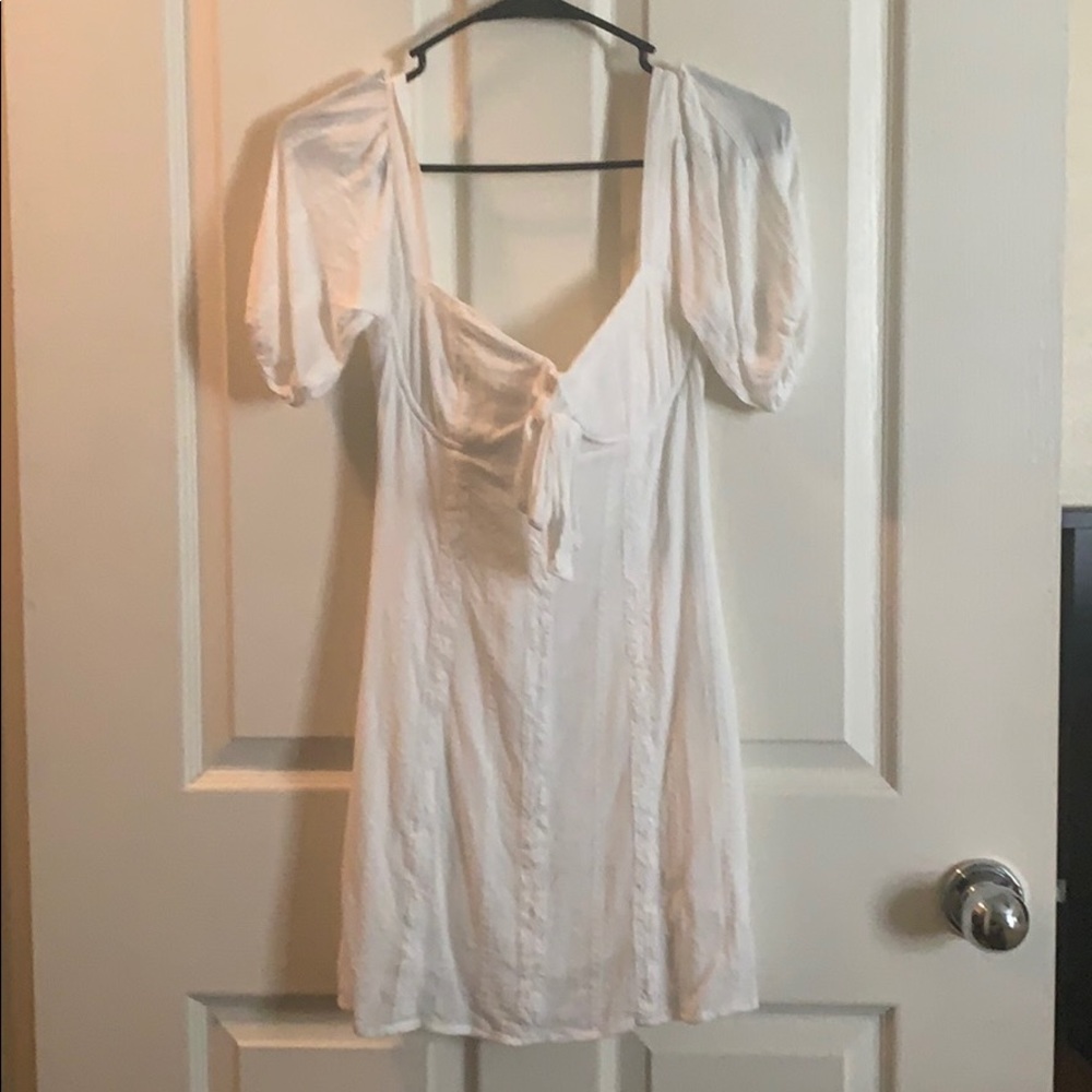 Madeline White Puff Sleeve mini dress